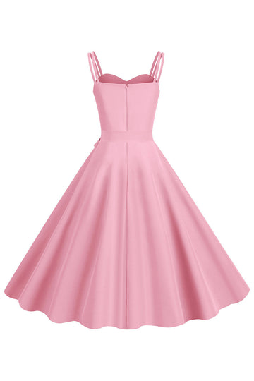 Blush Spaghetti stropper En linje 1950-tallet kjole